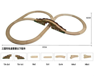 EDWONE One Set Beech Wood Railway Vehicle Accessories Toys Wood Track Assembled educational toys Compatibel All Wood Track Biro