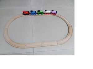 EDWONE One Set Beech Wood Railway Vehicle Accessories Toys Wood Track Assembled educational toys Compatibel All Wood Track Biro