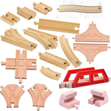 Load image into Gallery viewer, EDWONE One Set Beech Wood Railway Vehicle Accessories Toys Wood Track Assembled educational toys Compatibel All Wood Track Biro
