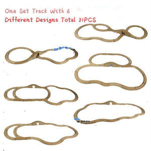 EDWONE One Set Beech Wood Railway Vehicle Accessories Toys Wood Track Assembled educational toys Compatibel All Wood Track Biro