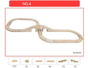 EDWONE One Set Beech Wood Railway Vehicle Accessories Toys Wood Track Assembled educational toys Compatibel All Wood Track Biro