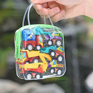 6pcs Children Car Set Simulate Educational Trailer Toy Inertia Truck Kids Race Car Plaything Pull Back Cars For Kids Boys Gift