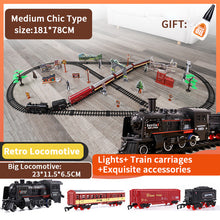 Load image into Gallery viewer, Classic Electric Train Toy Vihcle Railway Motorized Train DIY Track Railway Set Dynamic Steam RC Trains Electrique Toy For Kids
