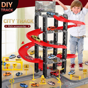 Children's Plastic Parking Toy Set Three-dimensional Multi-layer Car Assembly Rail Car Parent-child Interaction Gift Boy Toys