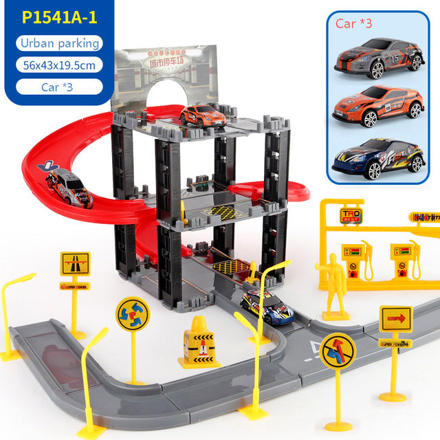 Children's Plastic Parking Toy Set Three-dimensional Multi-layer Car Assembly Rail Car Parent-child Interaction Gift Boy Toys